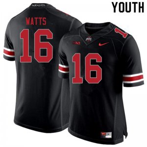 NCAA Ohio State Buckeyes Youth #16 Ryan Watts Blackout Nike Football College Jersey DYH8545JS